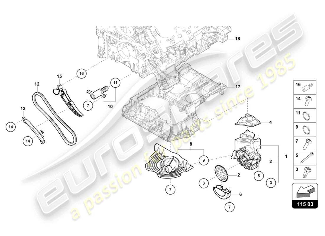 lamborghini urus s (2023) oil pump part diagram