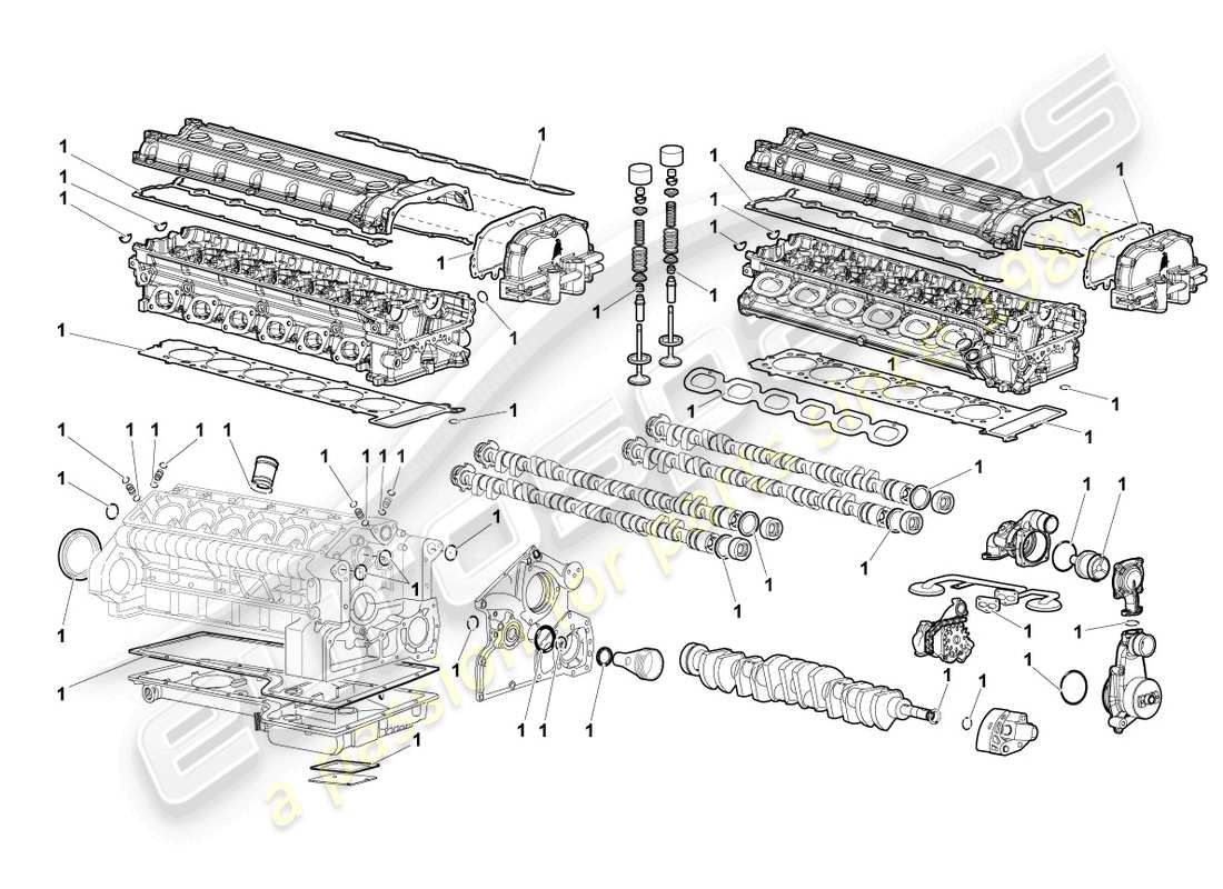 lamborghini lp640 roadster (2009) gasket set for engine part diagram