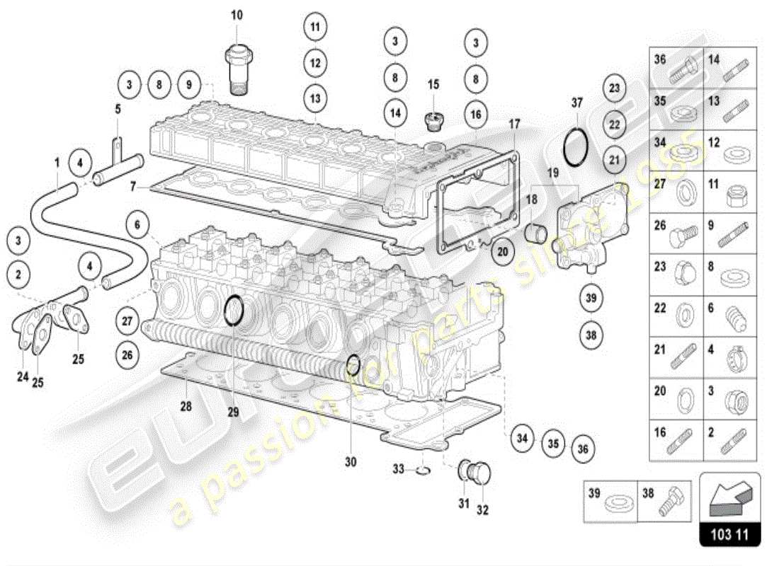 lamborghini diablo vt (1999) left head accessories part diagram