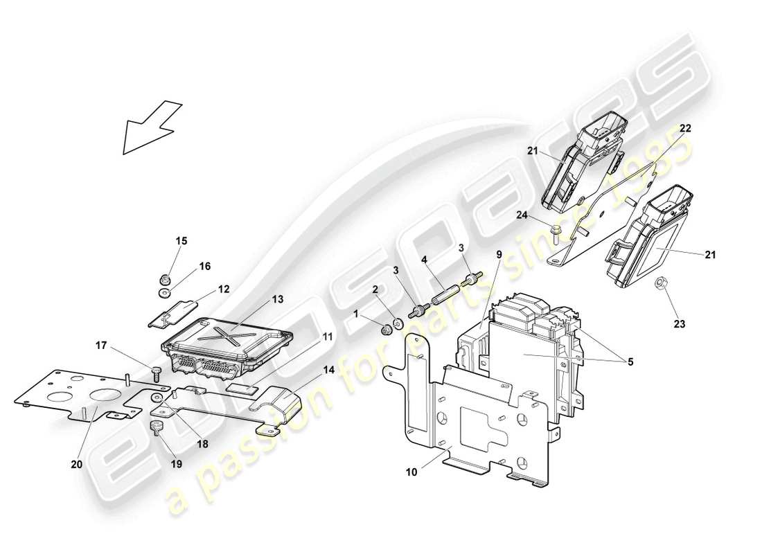 lamborghini lp640 coupe (2007) engine control unit part diagram