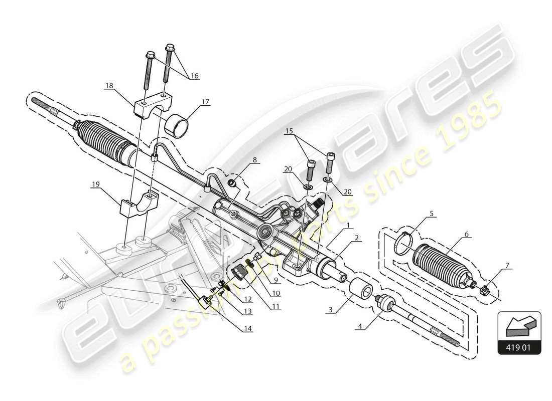 lamborghini gt3 evo (2018) power steering part diagram