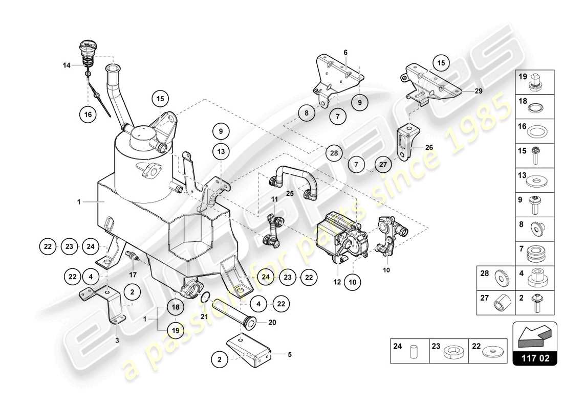 lamborghini sian roadster (2021) oil container part diagram