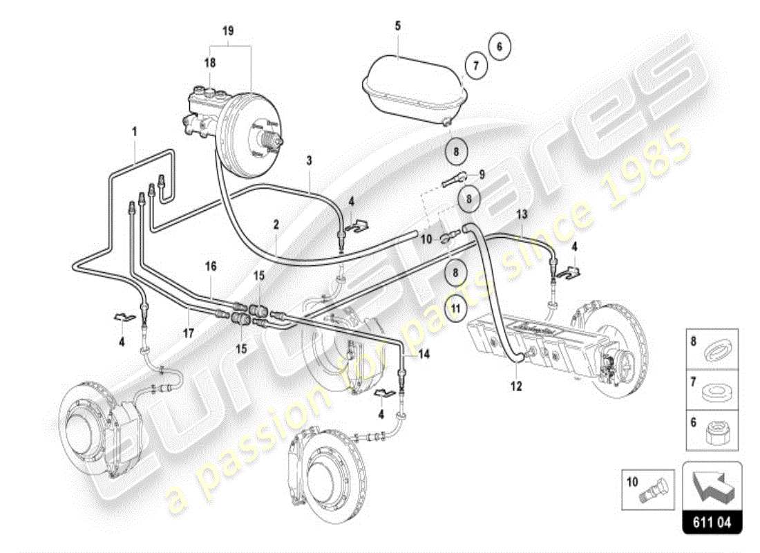 lamborghini diablo vt (1998) vacuum pump for brake servo part diagram