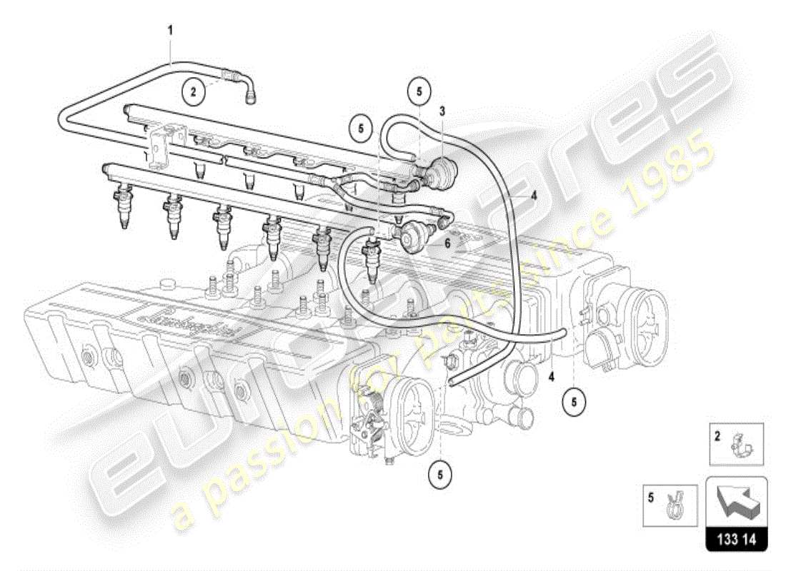 lamborghini diablo vt (1998) fuel system part diagram