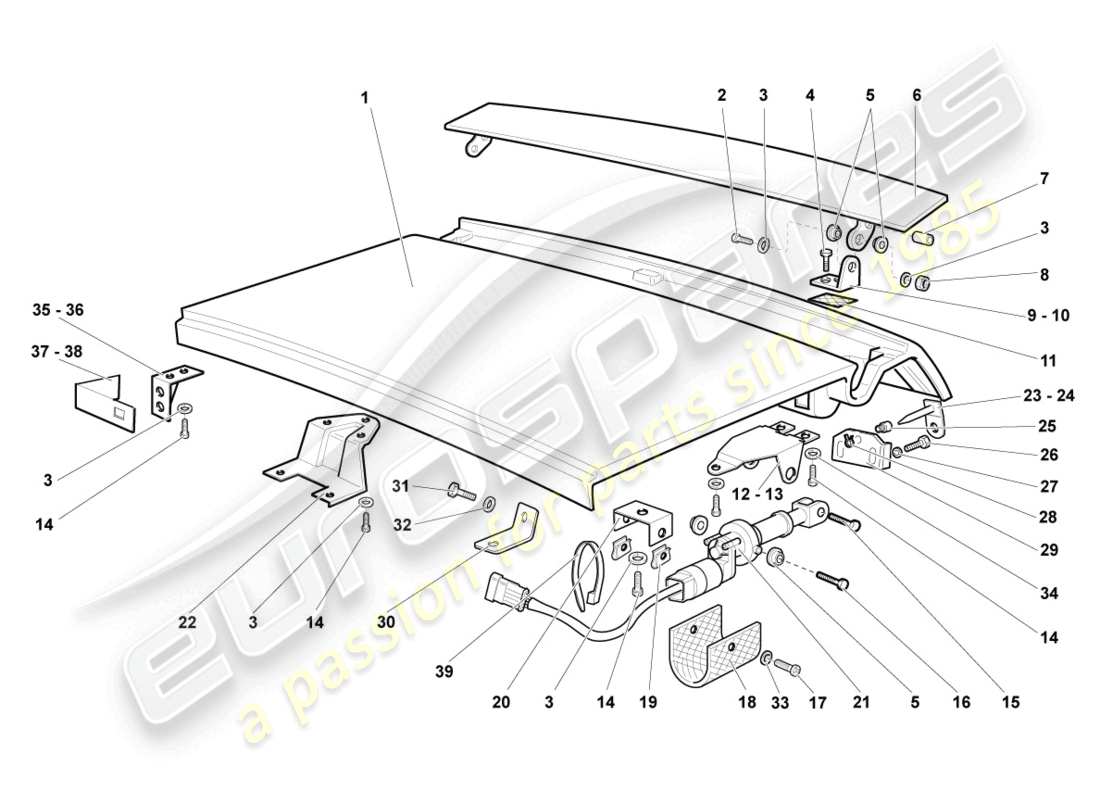 lamborghini lp640 coupe (2007) rear lid part diagram