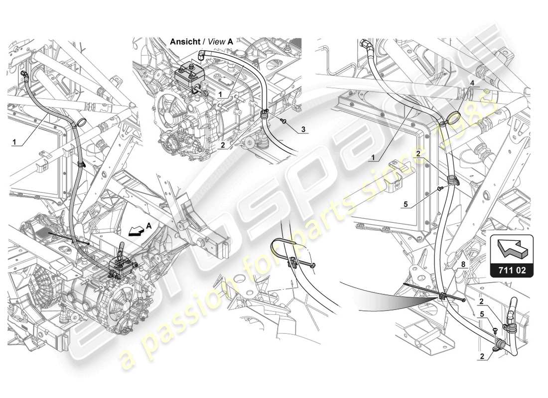 lamborghini gt3 (2017) hoses part diagram