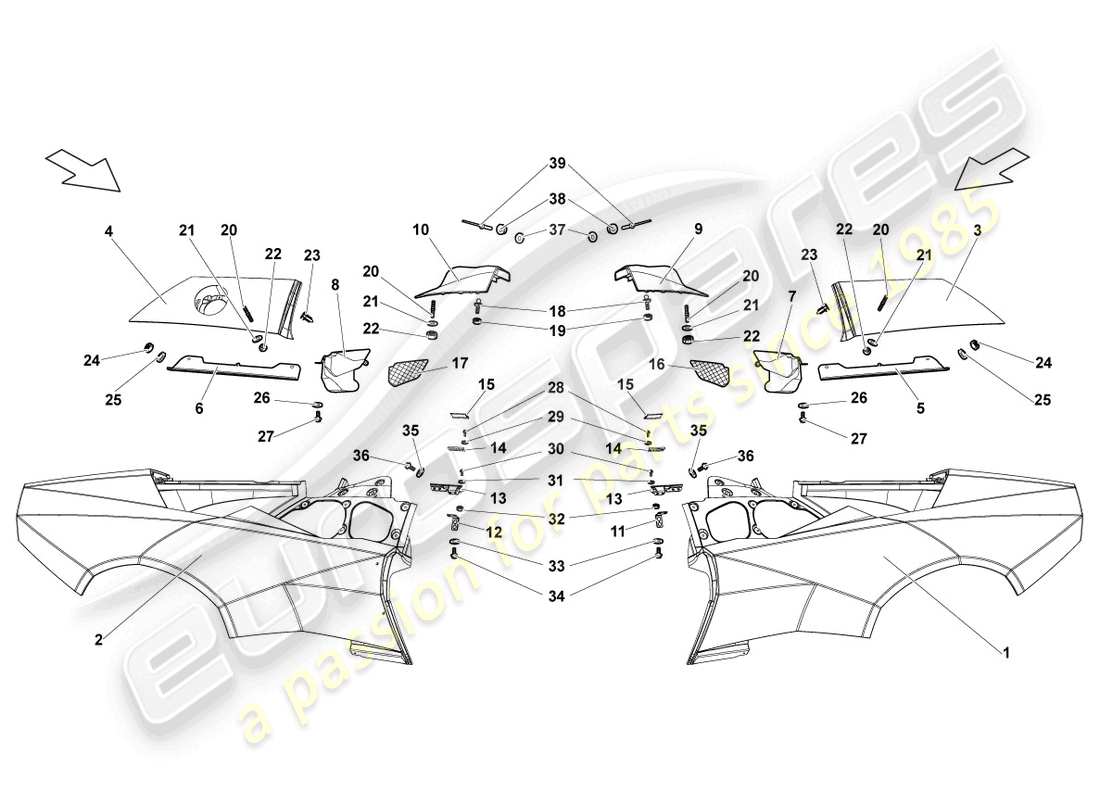 lamborghini reventon roadster side part rear part diagram