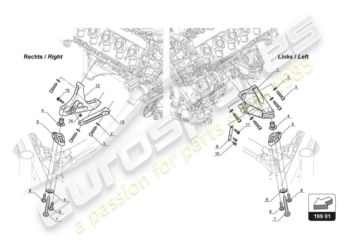 lamborghini gt3 (2017) engine support part diagram