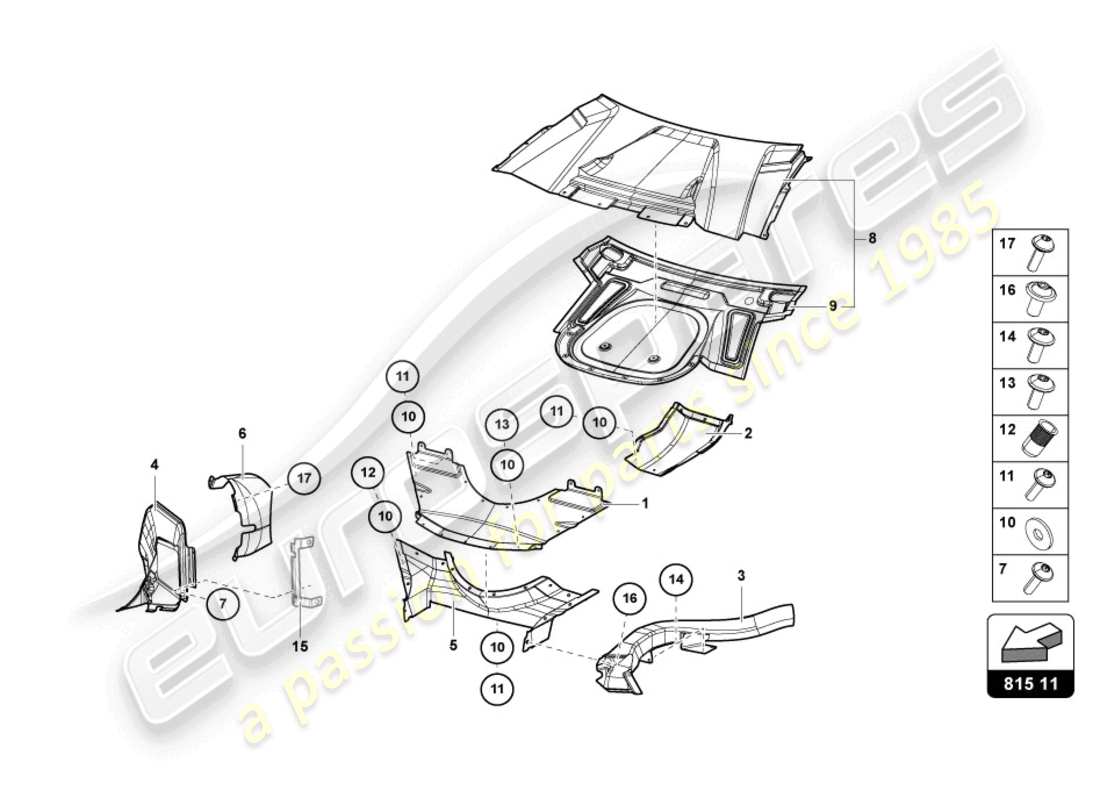 lamborghini sian roadster (2021) air duct part diagram