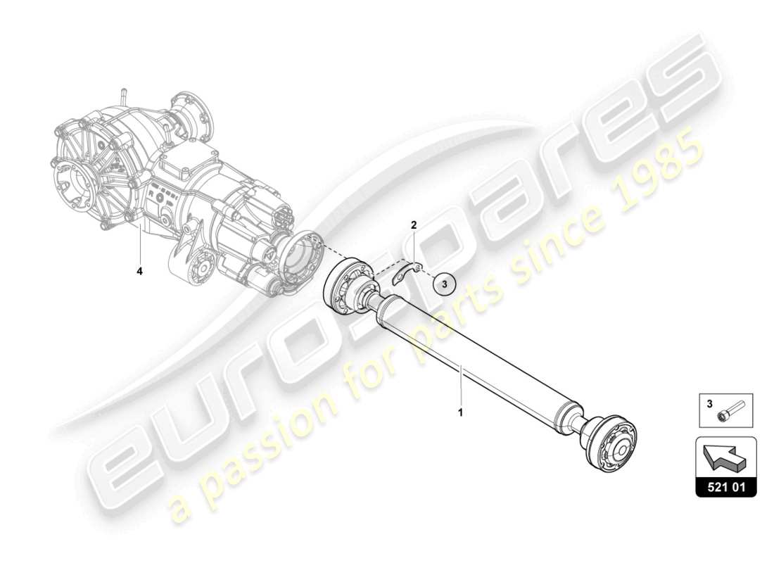 lamborghini sian roadster (2021) cardan shaft part diagram