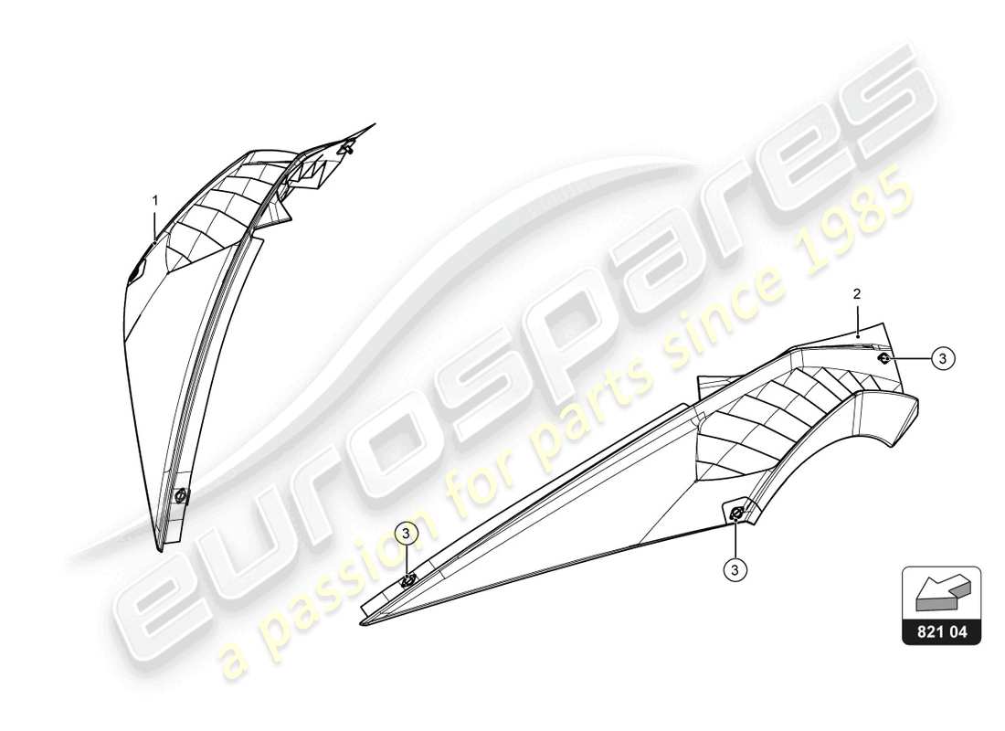 lamborghini super trofeo evo (2018) front fender part diagram