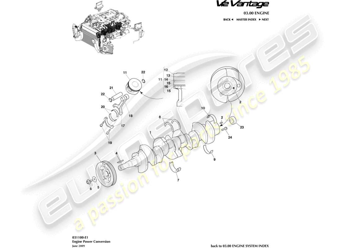 aston martin v12 vantage (2012) power conversion part diagram