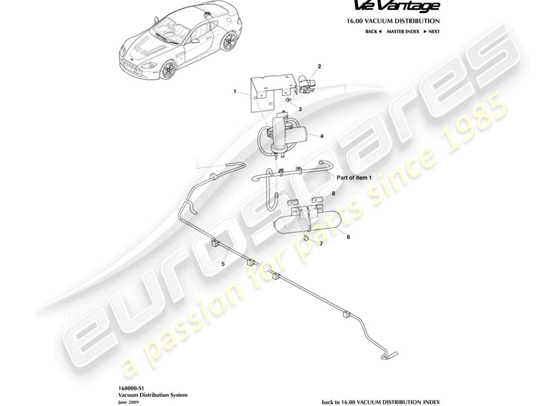 aston martin v12 vantage (2012) vacuum distribution part diagram