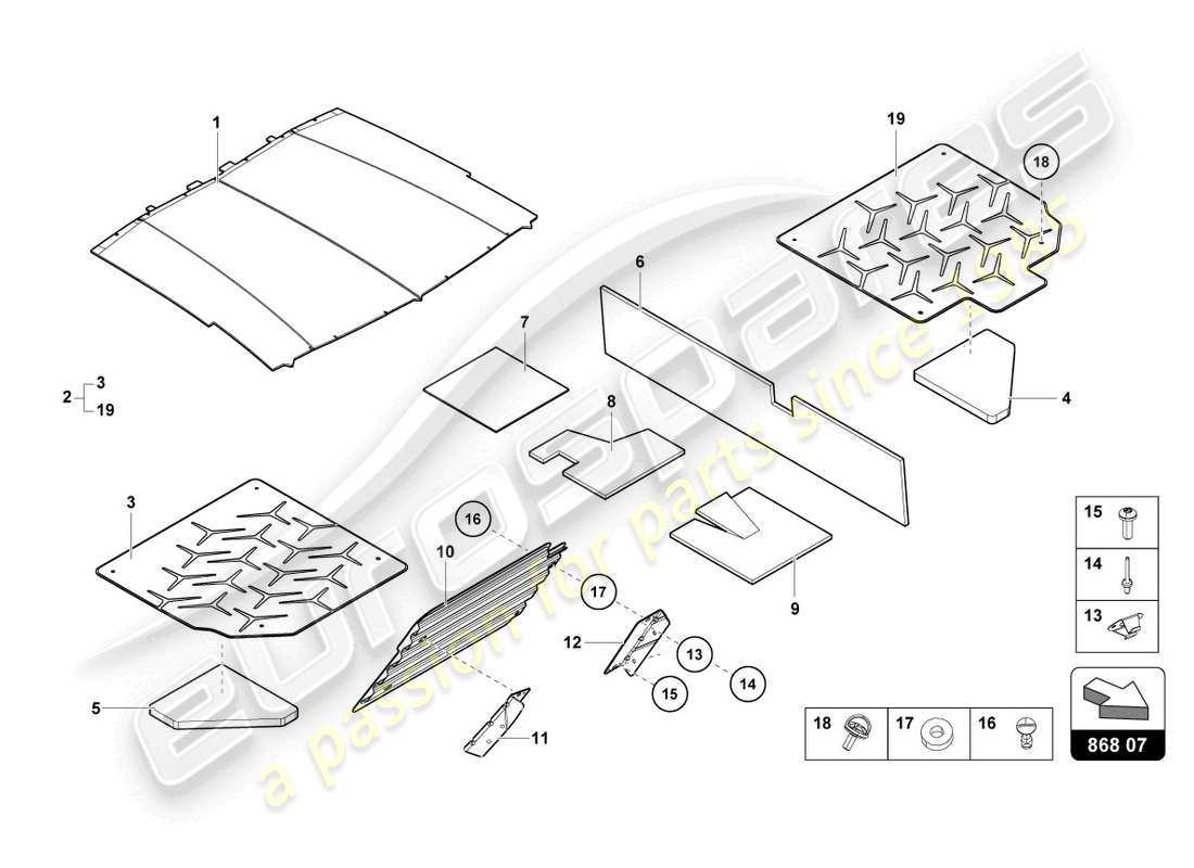 lamborghini ultimae (2022) interior decor part diagram