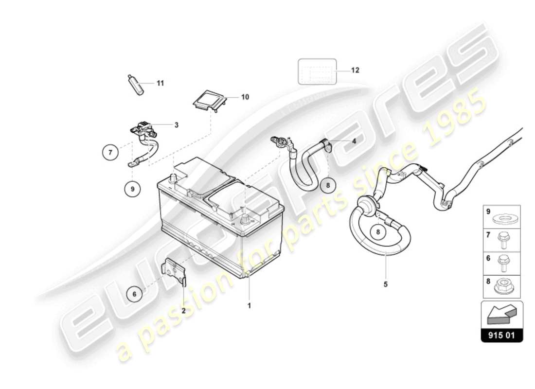 lamborghini sto (2023) battery part diagram