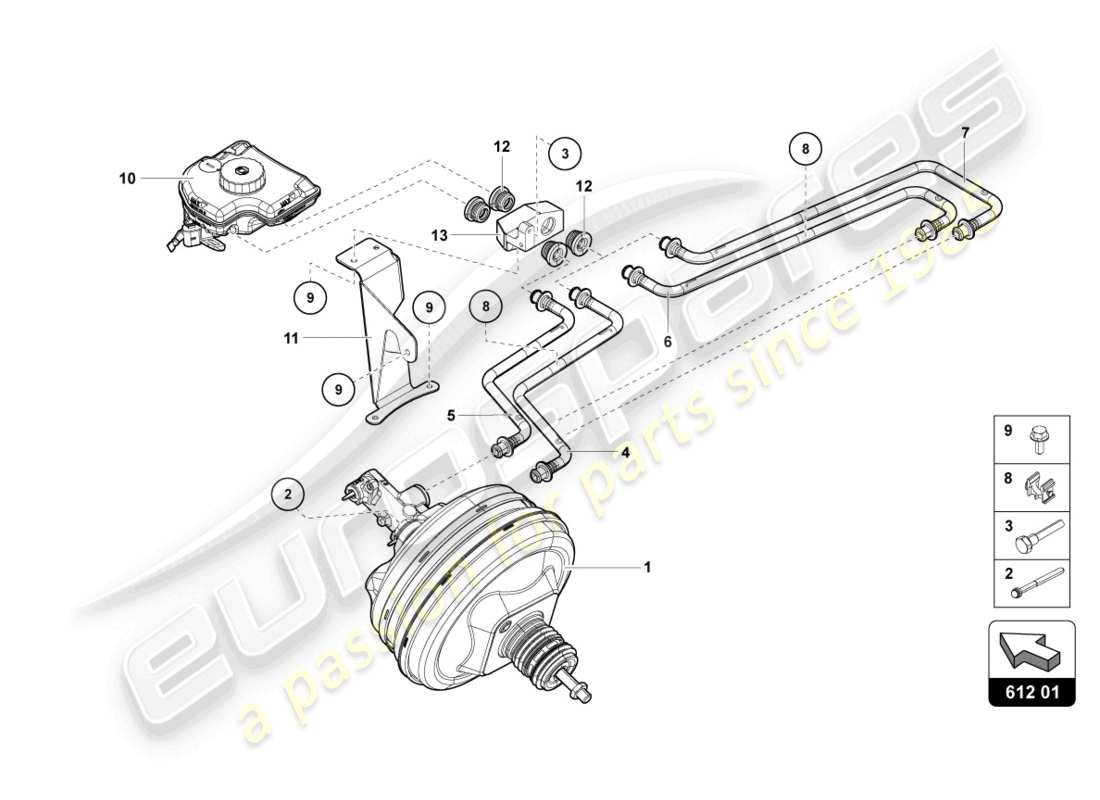 lamborghini ultimae roadster (2022) brake servo part diagram