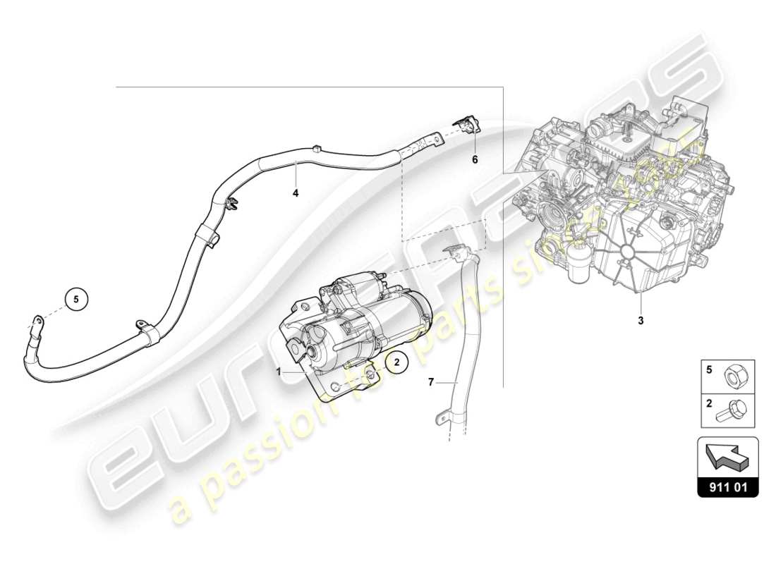 lamborghini tecnica (2023) starter part diagram