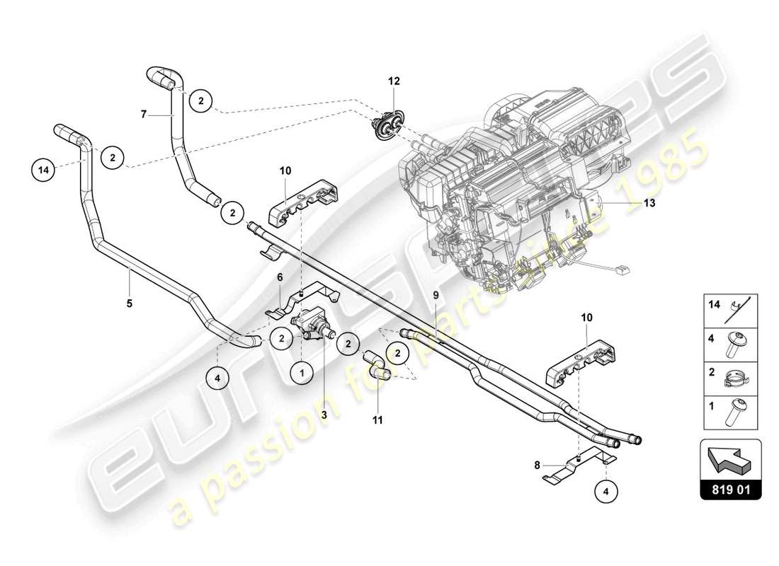 lamborghini ultimae roadster (2022) heating, air cond. system part diagram