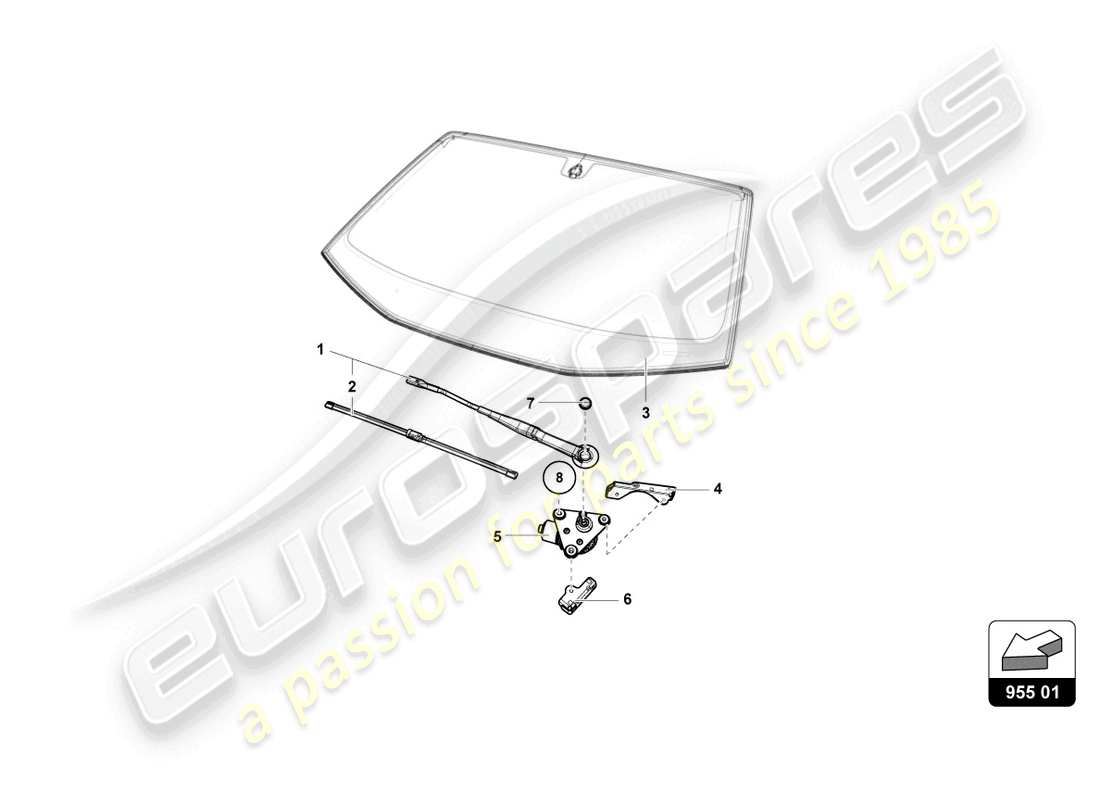 lamborghini super trofeo evo (2018) windshield wiper part diagram