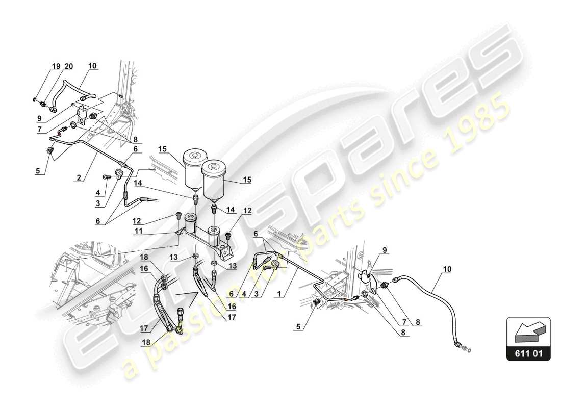 lamborghini gt3 (2017) brake fluid tank part diagram