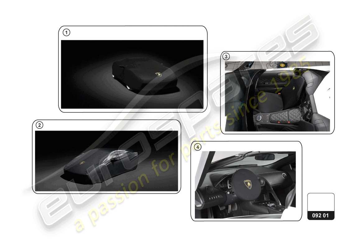 lamborghini huracan sto (accessories) protector set part diagram