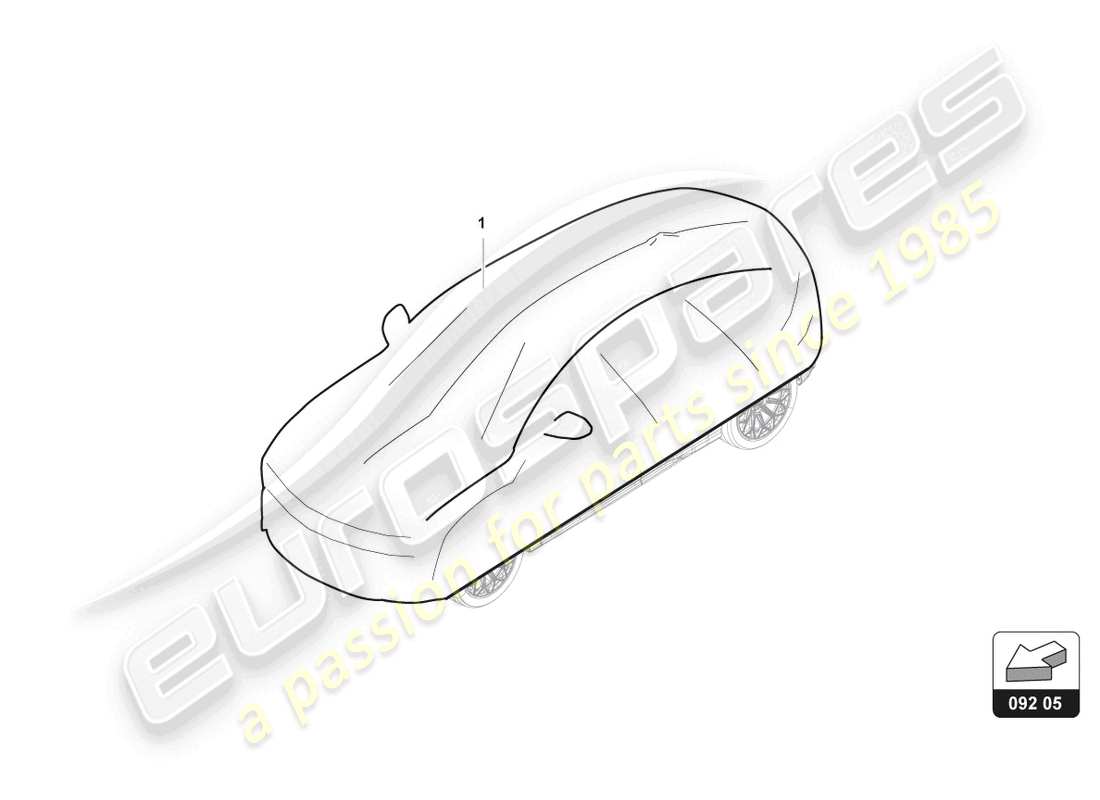 lamborghini urus s (accessories) car cover part diagram