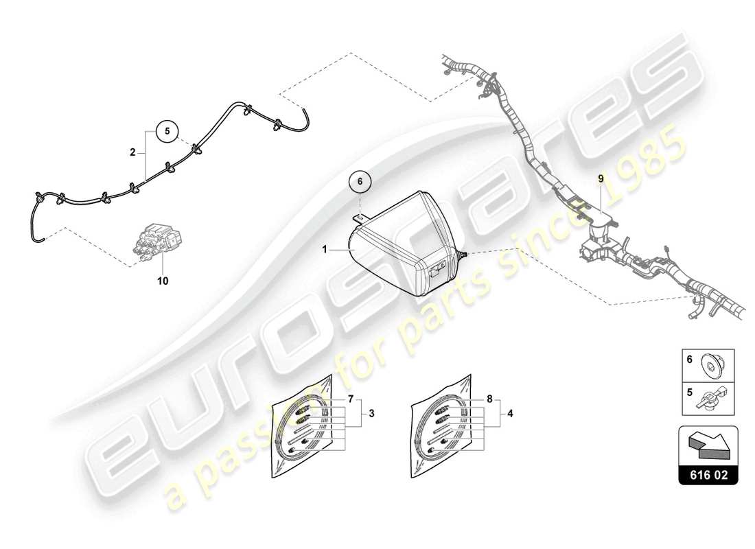 lamborghini urus (2022) lifting device part diagram