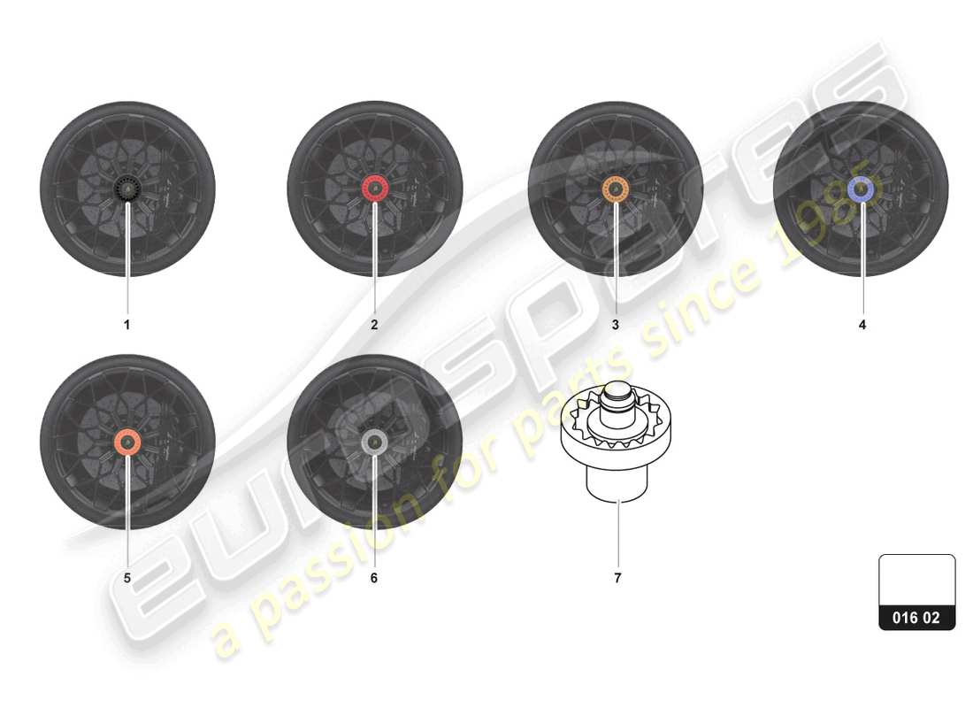 lamborghini huracan sterrato (accessories) wheel nut part diagram