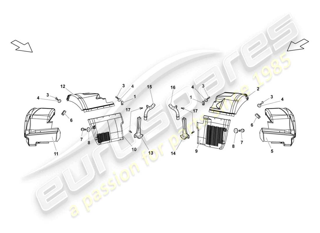 lamborghini reventon wheel housing liner rear part diagram