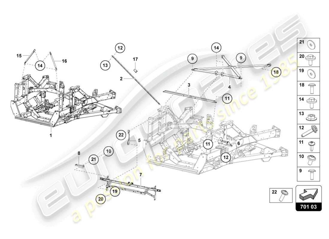 lamborghini ultimae (2022) trim frame rear part part diagram