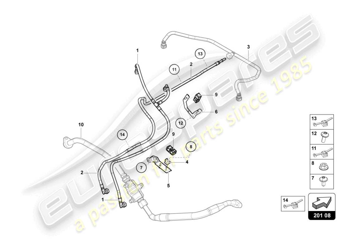 lamborghini ultimae (2022) fuel line part diagram