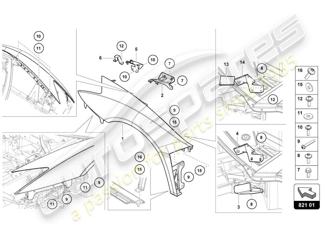 lamborghini ultimae (2022) wing front part diagram