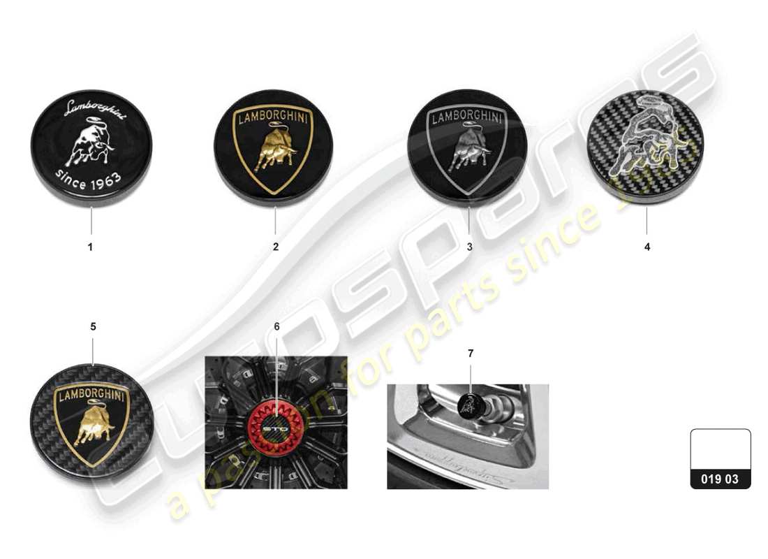 lamborghini huracan tecnica (accessories) hub cap part diagram