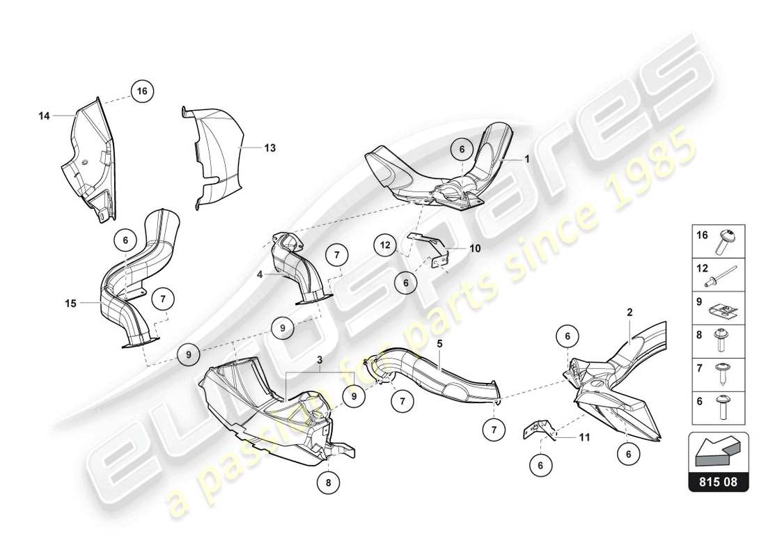 lamborghini ultimae (2022) air duct cardboard part diagram