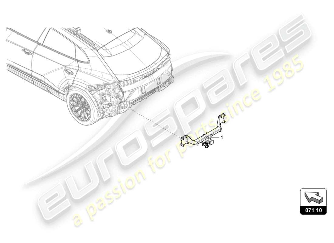 lamborghini urus s (accessories) accessory for trailer tow hitch part diagram