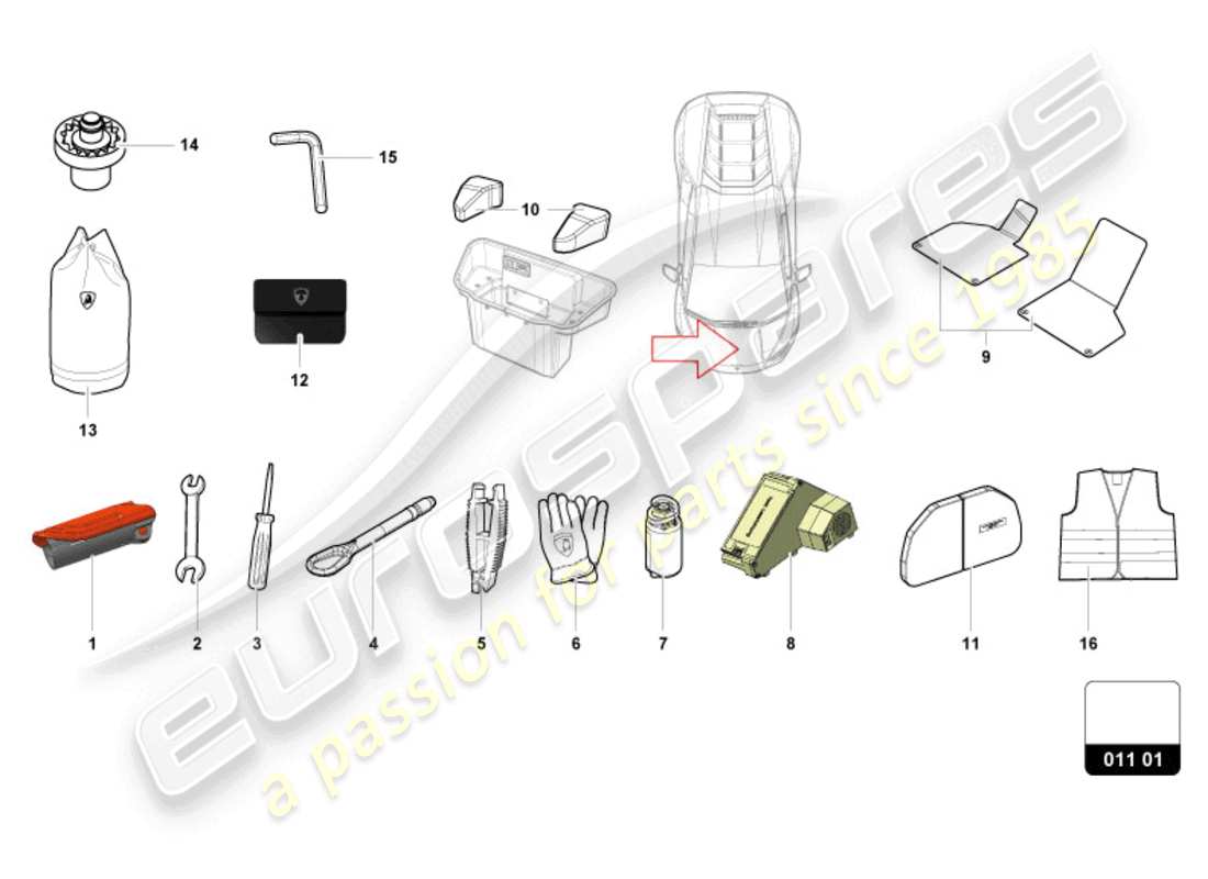 lamborghini tecnica (2024) vehicle tools part diagram