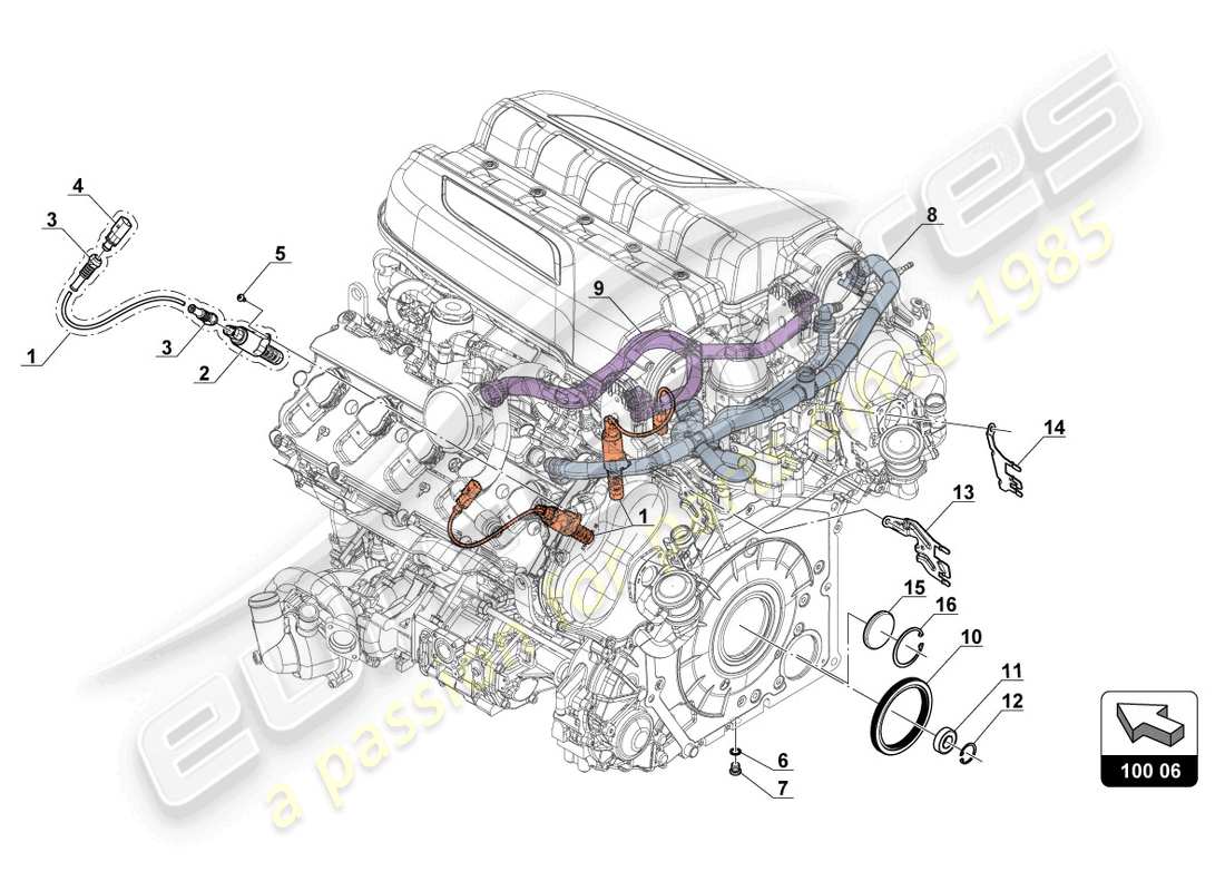 lamborghini gt3 evo (2018) additional engine parts part diagram