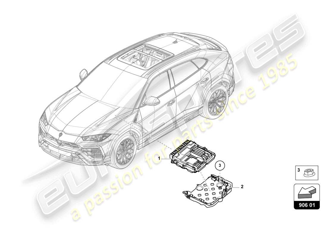 lamborghini urus (2022) control unit for petrol engine part diagram