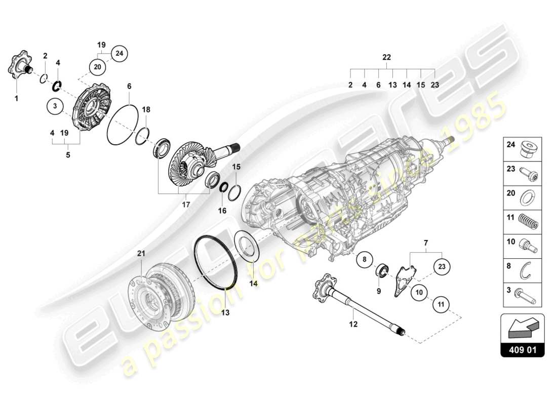 lamborghini urus (2019) differential part diagram