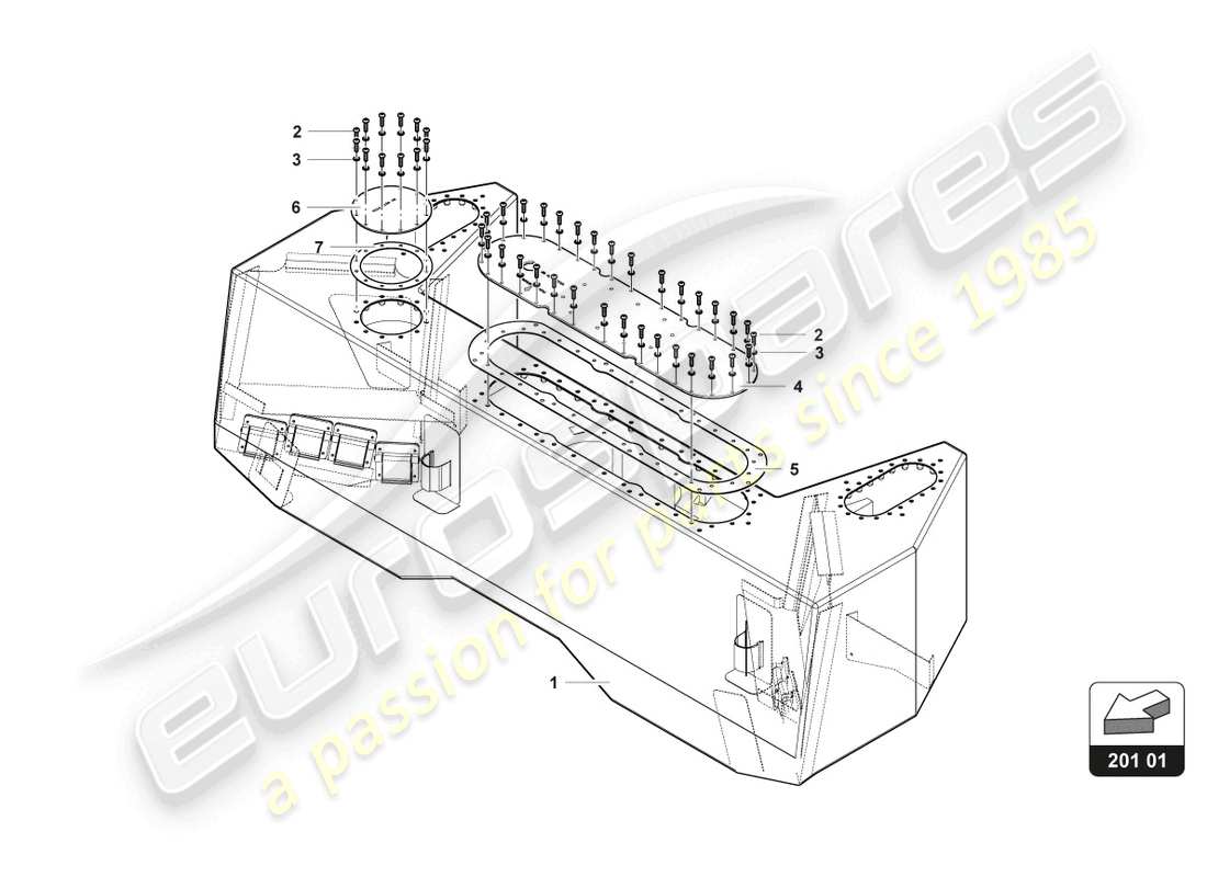 lamborghini gt3 (2017) fuel tank part diagram