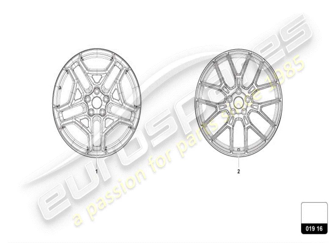 lamborghini huracan sterrato (accessories) aluminium rim part diagram