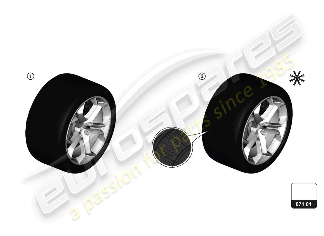 lamborghini aventador ultimae roadster (accessories) tyres part diagram