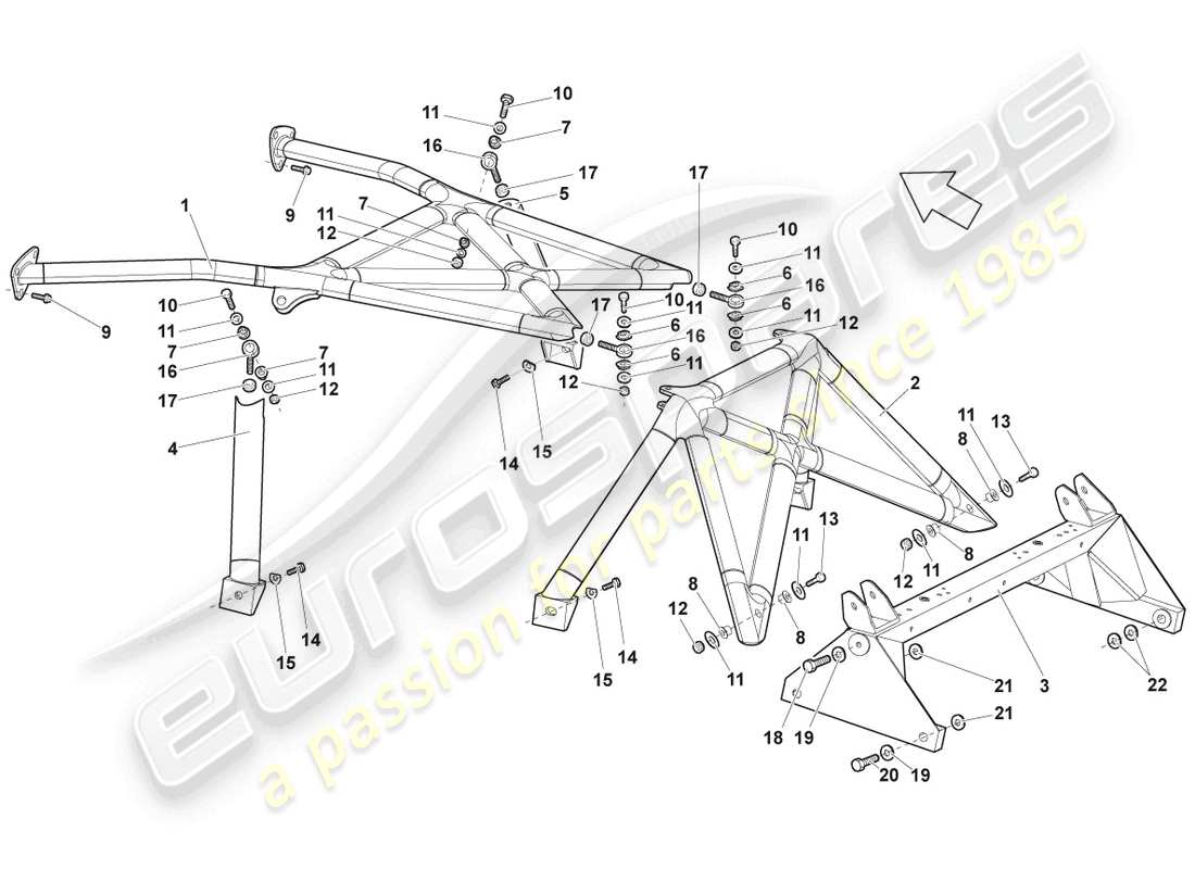 lamborghini lp640 roadster (2010) frame part diagram