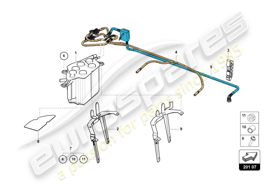 lamborghini countach lpi 800-4 (2022) activated carbon filter system part diagram