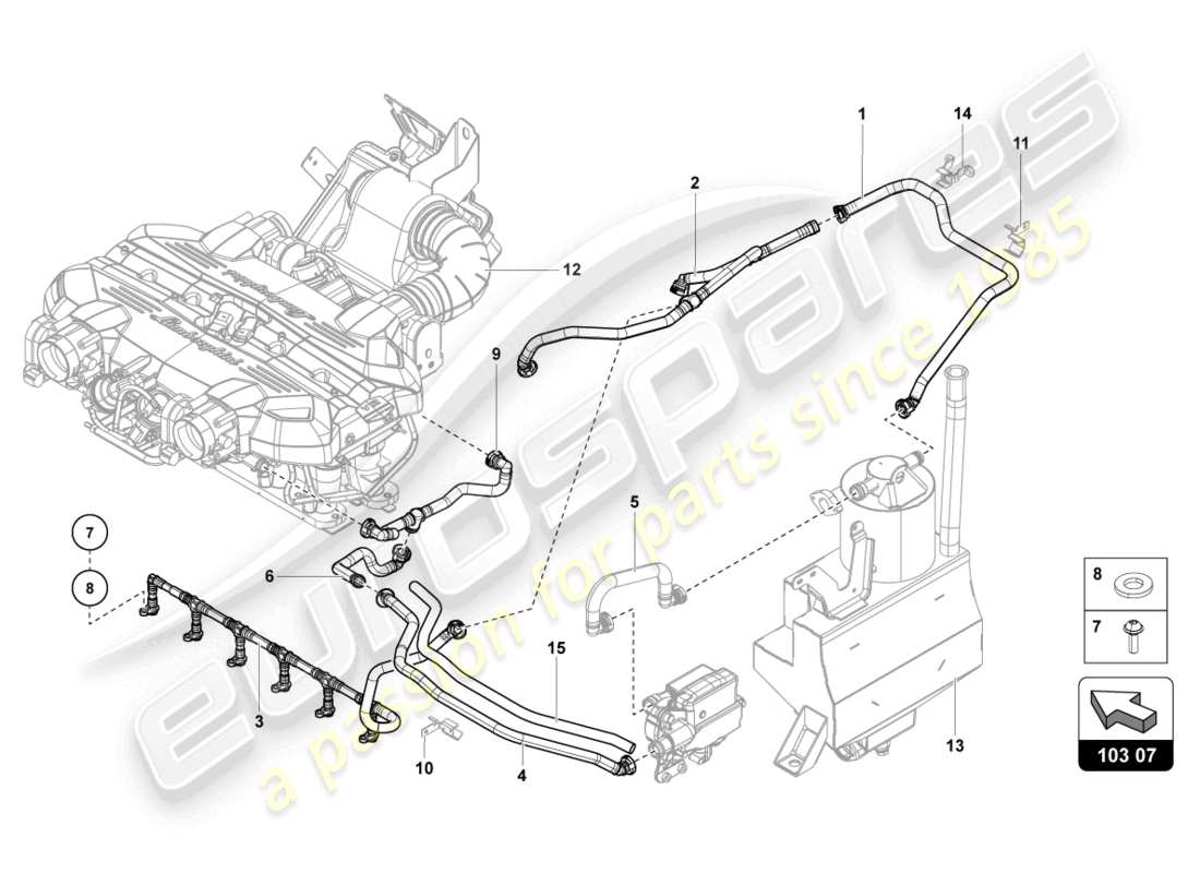 lamborghini countach lpi 800-4 (2022) ventilation for cylinder head cover part diagram