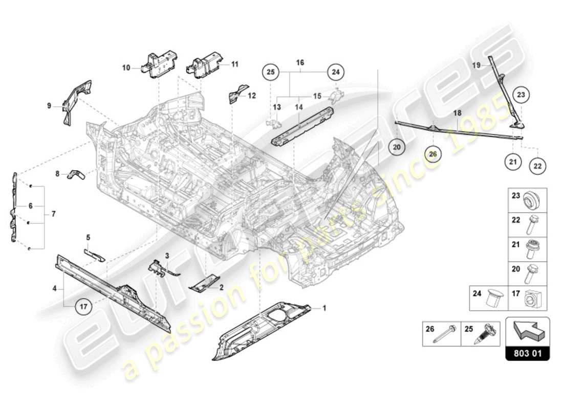 lamborghini urus (2019) underbody part diagram