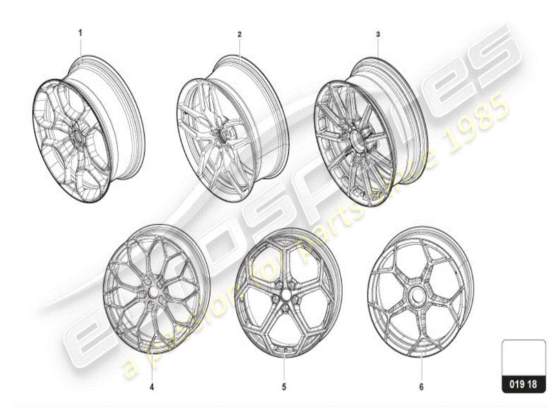 lamborghini huracan tecnica (accessories) aluminium rim part diagram