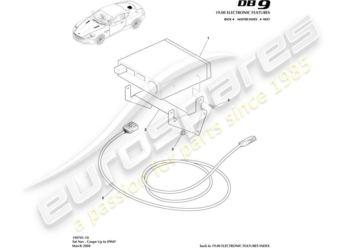 aston martin db9 (2012) sat nav, coupe, to 09my part diagram