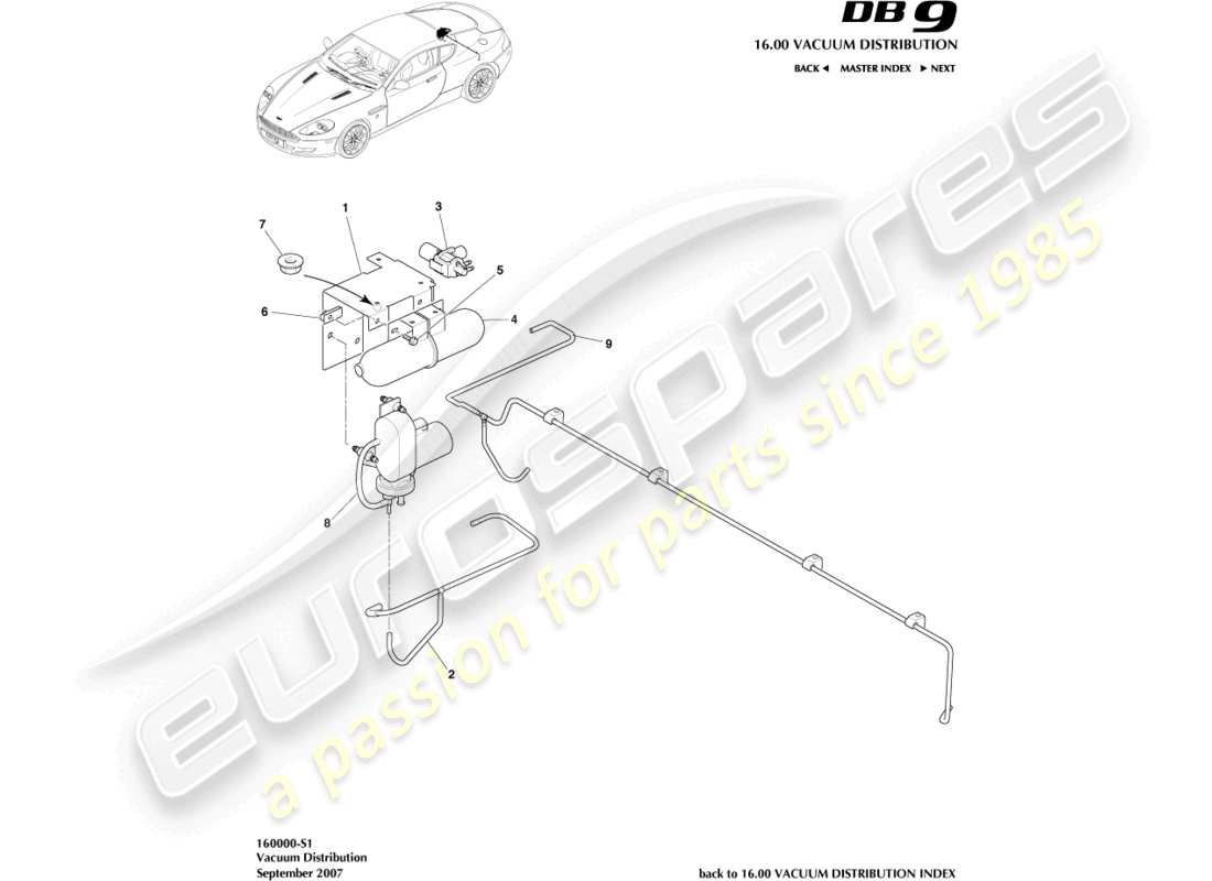 aston martin db9 (2012) vacuum distribution part diagram