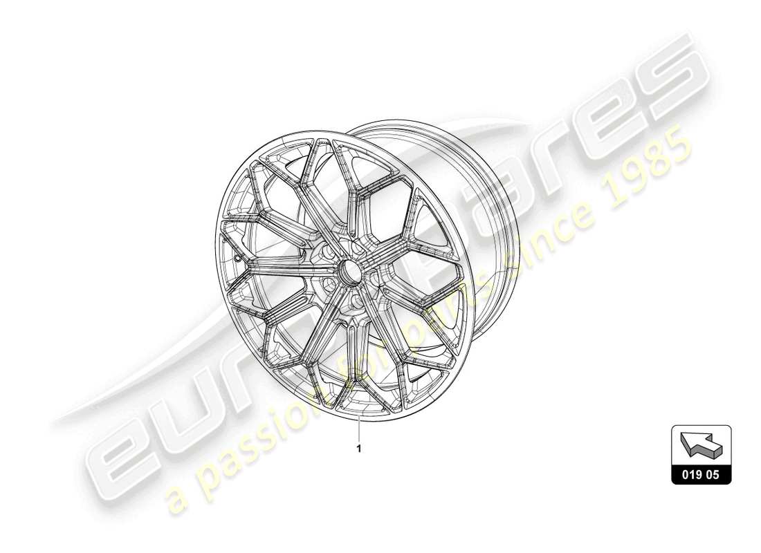 lamborghini urus s (accessories) 1 set of aluminium rims part diagram